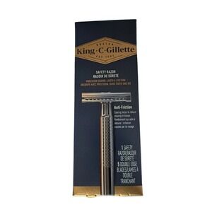 King C Gillette Chrome Plated Handle Double Edge Single Safety Razor